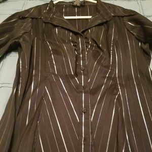 Black and silver striped dress shirt